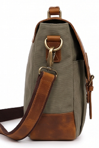 Vintage Genuine <b>Leather</b> Sling Bag Messenger Laptop <b>Briefcase</b> Office Satchel Business Travel Fashion Luxury 15x4x11 Inch Buckle - Product Image 3