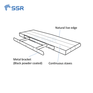 Estantes Flotantes de Madera de Acacia con Borde Natural, Estilo Rústico, Transparentes, de PU, para Decoración del Hogar y Cocina, Venta al Por Mayor - Product Image 3