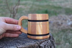 Chopes à bière en bois personnalisées pour boire du thé, du vin, de la bière, tasse en bois d'Inde - Product Image 3