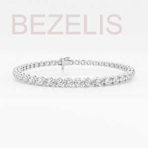 Bracelet tennis éblouissant à trois griffes, diamant de laboratoire, or rose 14 carats, finition polie, glamour ultime - Product Image 3