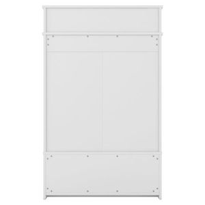 White Hall Tree Coat Rack with 5 <b>Hooks</b> and Storage Bench Entryway Bench with Drawer <b>Display</b> Shelf for Hallway - Product Image 4