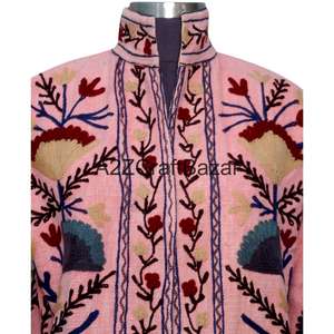 Blouson Bomber Vintage à Motif Floral Printemps Multi-Saisons, Broderie Suzani TNT, Design Dessiné à la Main, Écologique, Respirant, Séchage Rapide - Product Image 3