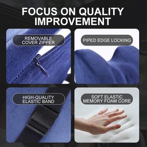 Bantal Leher Ergonomis Busa Memori Penyangga Sandaran Kepala Mobil untuk Mengemudi - Product Image 3