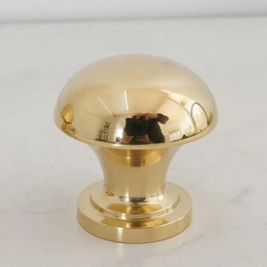 Modern Brushed Brass Cabinet Knob Round Traditional Design Durable <b>Gold</b> Finished Furniture Hardware for <b>Kitchen</b> Use Home Office - Product Image 2