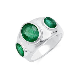 Wholesale 925 Sterling <b>Silver</b> Oval Cut Green <b>Emerald</b> Gemstone <b>Ring</b> For Men Handmade Unisex Fine <b>Ring</b> Jewelry - Product Image 1