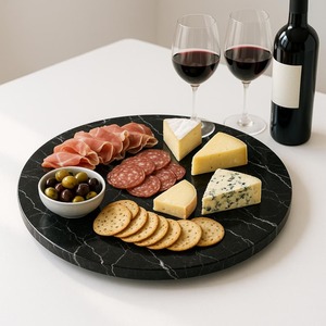Sophisticated Black Marble Lazy Susan Suitable For Serving Condiments Snacks Desserts And Appetizers Wholesale From India - Product Image 1
