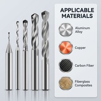 Foret de précision industriel en diamant polycristallin, corps en carbure de tungstène, outil de perçage haute vitesse, métrique, longueur courte