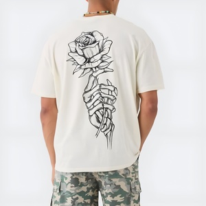 Camiseta Extra Grande de Algodón 100% con Estampado Gráfico para Hombre, Logotipo Personalizado, Manga Corta, Estilo Urbano Premium, Corte Holgado Informal - Product Image 5