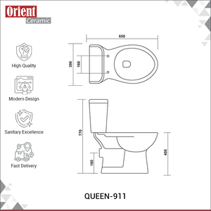 Exclusive Sale on Best Quality Modern Floor Mounted Home & Commercial Use White Ceramic Two Piece Water Closet Toilet - Product Image 3