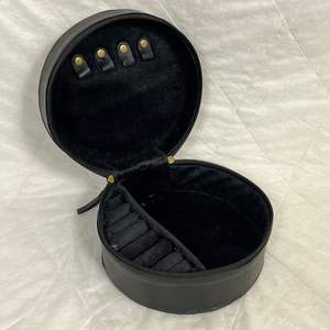 Étuis à bijoux ronds 2026 en cuir de vache véritable, motif floral artisanal, noir et blanc à carreaux, avec fermeture éclair, organisateur de maquillage - Product Image 6