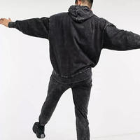 Sweat à capuche homme de qualité supérieure, délavé à l'acide, mélange polyester/coton, durable, léger, avec poche, anti-boulochage, personnalisable