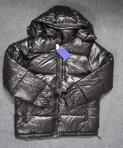 Custom Logo Wholesale Shiny Metallic Puffer <b>Jacket</b> <b>Waterproof</b> Quick Dry Thick Unisex Hooded Winter Warm Polyester Wadding - Product Image 1