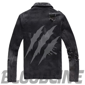 Chaqueta de Mezclilla para Mujer BLOODLINE INTERNATIONAL, Estilo Motociclista, Manga Larga, Cuello Camisero, Color Negro Lavado, Cierre de un Solo Botón, Corte Regular - Product Image 5