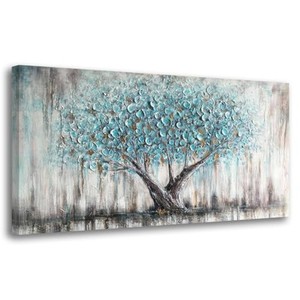 Plaque murale 3D en bois de pin artisanal - Art contemporain or et rouge - Diamètre 40 cm - Vente en gros - Product Image 2