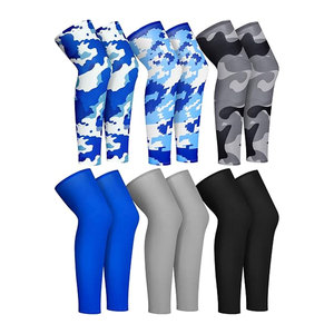 6 Pares de Mangas Deportivas para Piernas con Protección UV, Mangas Largas de Compresión para Rodillas, para Hombres y Mujeres, para Baloncesto, Fitness y Seguridad - Product Image 1