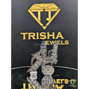 Custom <b>Initial</b> <b>Pendant</b> 925 Sterling <b>Silver</b> with Moissanite Diamond Premium Hip Hop Bling by Trisha Jewels - Product Image 6