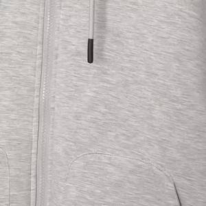Heather Grey Color Cropped Zip Up Hoodie Cotton Sweatshirt Personalized Printing Streetwear Zipper <b>Crop</b> <b>Top</b> Hoodie for Unisex - Product Image 5