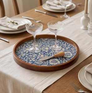 Bandejas de Servir Apilables Esmaltadas con Diseño Personalizado, Juego de Bandejas de Madera Decorativas Modernas para Frutas con Patrón de Alfombra Persa - Product Image 6