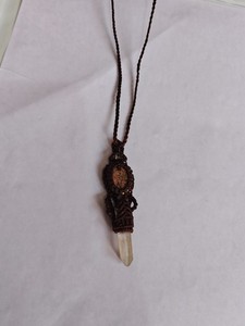 สร้อยคอจี้คริสตัลควอตซ์ใสธรรมชาติทำมือ พร้อมเชือกปรับได้ สีน้ำตาลอมแดง ขายส่ง สไตล์โบโฮ สำหรับบำบัดรักษา - Product Image 3