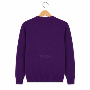 Cosh International Sisterhood Sorority Acrylic Cotton <b>Purple</b> V Neck Knitted <b>Cardigan</b> Long Sleeve Ribbed Women <b>Cardigan</b> Sweater - Product Image 3