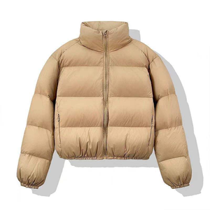 <b>Women's</b> Autumn Knitted <b>Crop</b> <b>Puffer</b> <b>Jacket</b> Stand Collar Custom Logo Bulk Supply - Product Image 3