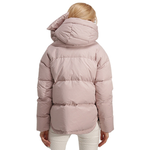 Chaqueta acolchada rosa rubor para mujer con cuello tipo bufanda, manga larga, abrigo grueso de invierno - Product Image 2