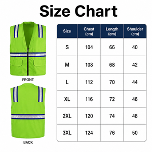 Gilet de sécurité réfléchissant à haute visibilité, design à bandes, polyester, vêtements de travail unisexes, construction, sécurité personnelle, CE/EU - Product Image 5