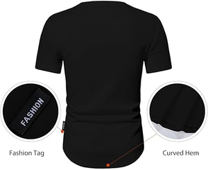 T-shirt pour homme à col montant, boutons sur le devant, motif uni, 100% coton, séchage rapide, manches courtes, fabriqué au Pakistan - Product Image 6