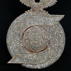 Collier Pendentif Couronne d'Aigle AMBER JEWELS en Argent 925 Plaqué Rhodium avec Moissanite, Style Hiphop, Charme Unisexe, Idéal pour le Quotidien et les Fêtes - Product Image 3