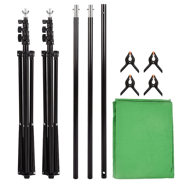 Backdrop Stand Kit D0100HPM8YY 6.56 X 9.85ft Aluminum Alloy Matte Black Photo Studio Accessories for Video Gaming Streaming