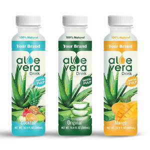 ขวดใส่น้ำผักและผลไม้ทำจากว่านหางจระเข้รสทับทิมขวดกว้าง500มล. แบบเวียดนาม - Product Image 3