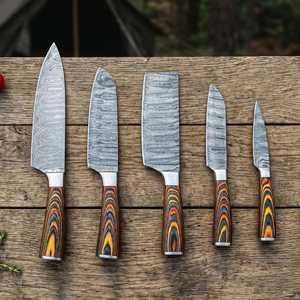 Premium Damascus Steel Chef <b>Knife</b> <b>Set</b> with Wood Handle Design for Home Kitchen Cooking Food Preparation Chef <b>Knife</b> <b>Sets</b> - Product Image 2