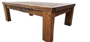 Mesa de Centro Clásica Rústica de Madera Maciza con Tablero Estilo Plancha, Patas Resistentes y Acabado con Vetas Naturales para Muebles de Sala - Product Image 2