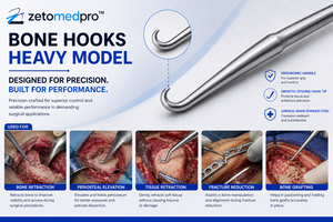 Gancho para huesos modelo pesado con opciones de punta afilada o roma, longitud total 9in 22.9cm ZETOMEDPRO - Product Image 5