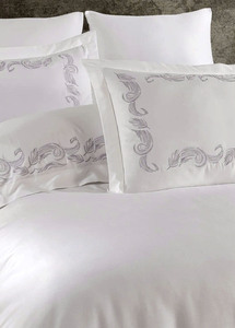 Quang Thanh Embroidery Gray Wave Custom Wholesale Wearable Breathable Machine Washable 40-count Home 250TC Cotton Duvet Cover - Product Image 2