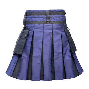 กิ๊ตส์สไตล์สก็อตสีน้ำเงินและสีเทาสำหรับผู้ชาย พร้อมกระเป๋าคาร์โก้ กิ๊ตส์ไฮแลนด์สมัยใหม่ - Product Image 4