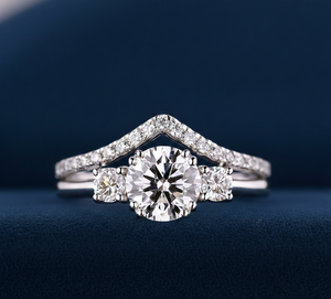 Anillo de Compromiso con Diamante Cultivado en Laboratorio de 1.21CT, Corte Redondo, VVS2, Certificado por IGI, Chapado en Rodio, Oro Blanco, Conjunto Nupcial - Product Image 1