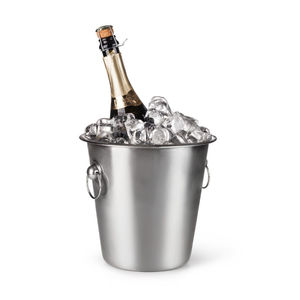 Seau à glace rond en métal argenté brillant, fait main, pour champagne et vin, avec poignée, pour table - Product Image 4