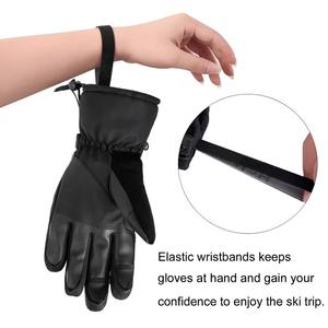 Gants de ski de haute qualité du fournisseur direct d'usine, conception de logo personnalisé, durables, respirants, en cuir, imperméables pour l'hiver - Product Image 3