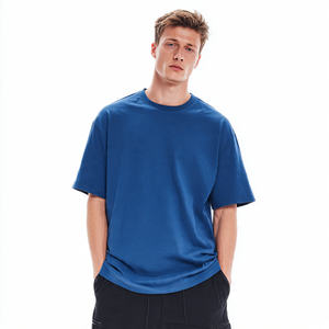 Camisetas de Hombre de 205 GMS con Hombros Caídos, Manga Corta, Cuello Redondo, Camisetas de Color Sólido para Hombre - Product Image 3