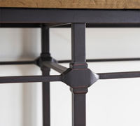 Table console en bois recyclé de style parquet moderne - Bois durable élégant avec base en métal robuste, meubles de salon de haute qualité