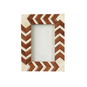 Handcrafted Chevron Bone Inlay Wooden Photo <b>Frame</b> Decorative Geometric Picture <b>Frame</b> for Tabletop & <b>Wall</b> Display Home Office - Product Image 1