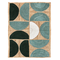 Tapis artisanal en jute bio tressé, antidérapant, écologique, à motifs géométriques, 9x12 pieds, style bohème rustique