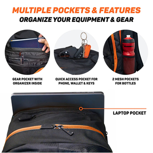 Sac à dos de sport personnalisé avec logo, pour basketball et football, sac à dos de football OEM personnalisé avec compartiment porte-ballon - Product Image 4