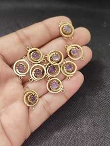 Natural Amethyst Brass <b>Charm</b> Pendant Wholesale Handmade Gemstone <b>Jewelry</b> Making <b>Charm</b> - Product Image 5