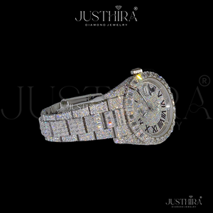 Montre de luxe entièrement sertie de diamants – Édition Premium Shine – Montre-bracelet Royal Iced Diamond – Pièce de luxe haut de gamme - Product Image 3