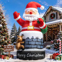 Père Noël gonflable géant de 6 m en tissu Oxford, décoration de Noël gonflable pour extérieur, décoration de jardin commerciale pour les fêtes