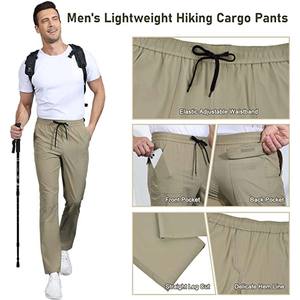 Men’s Lightweight <b>Elastic</b> Waist Jogger Pants Drawstring Slim Fit Casual Trousers, Breathable Stretch Fabric Lounge Streetwear - Product Image 4