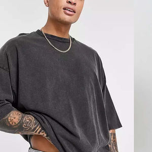 เสื้อยืดโอเวอร์ไซส์ทรงหลวมสไตล์วินเทจ ย้อมสีแบบแอซิดวอช สำหรับผู้ชาย วัสดุคุณภาพพรีเมียม ผ้าฝ้าย 100%  เรียบง่าย สวมใส่สบาย ขายดีอันดับต้นๆ - Product Image 2