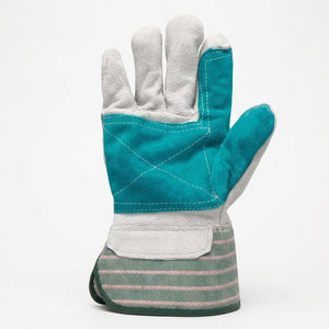 Gants de travail robustes en cuir de vachette pleine fleur avec doublure en coton, paume antidérapante, résistants à l'abrasion et à la chaleur, renforcés, certifiés CE - Product Image 2